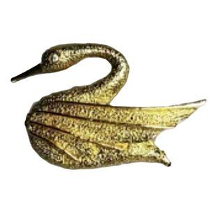 Vintage DFA DuBarry Fifth Avenue Gold Tone Swan Brooch Pin Stamped DFA